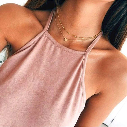 Lily | 3-layer gold and silver necklace with heart or cross pendant