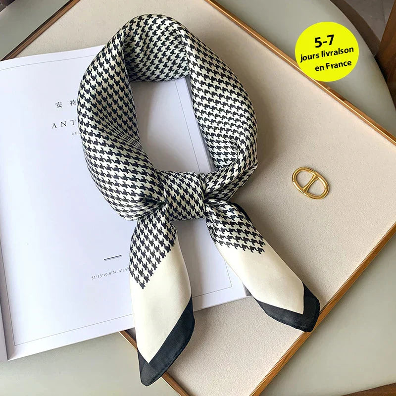 Soft Plaid Scarf for Women Neck Hair Accessory
