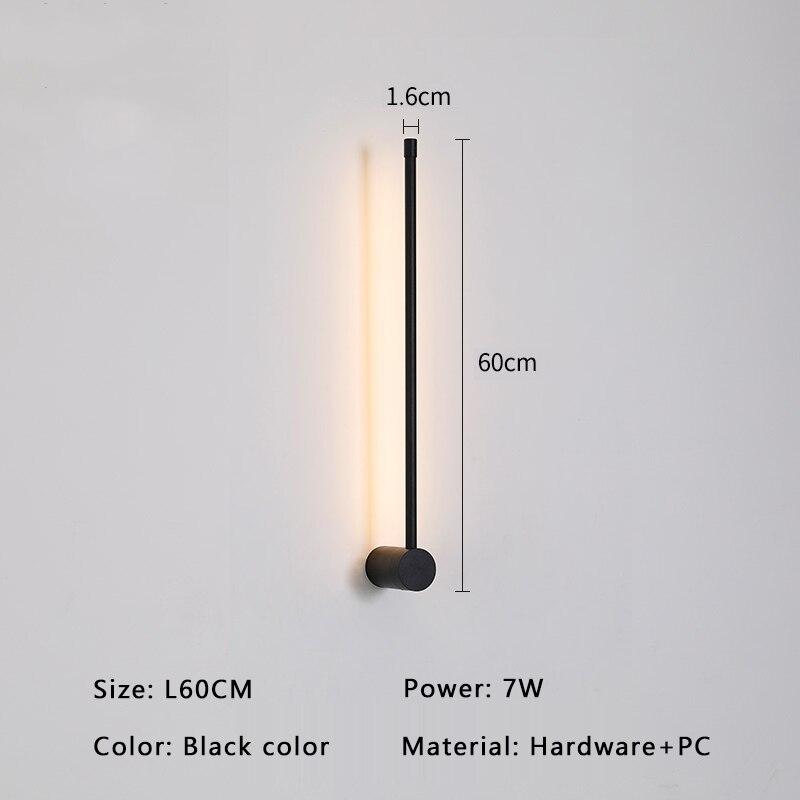 Contemporary Gold Black LED Wall Lamp