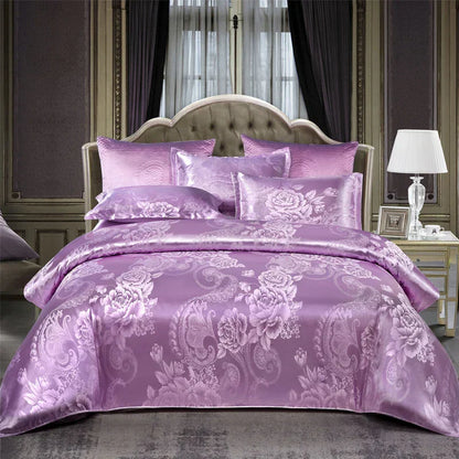 Luxury Soft Gold Blue Bedding Duvet Cover Set