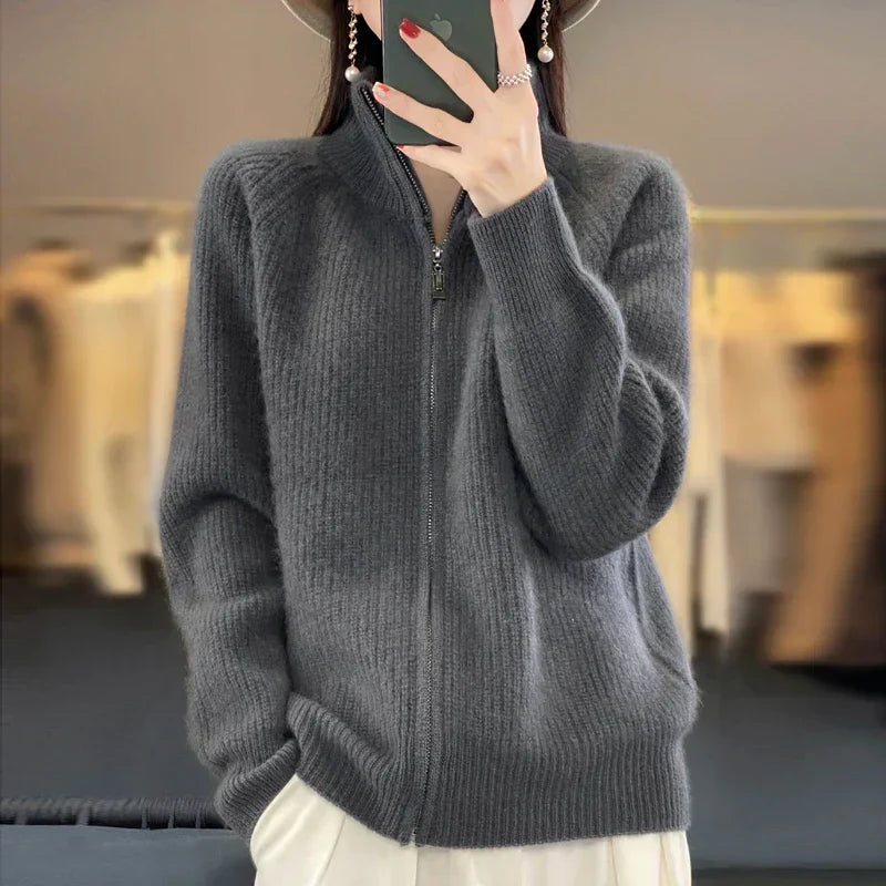 Ladies' Cozy Zip Up Sweater Jacket