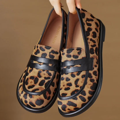 Luxury Leather Slip On Women's Moccasin Shoes