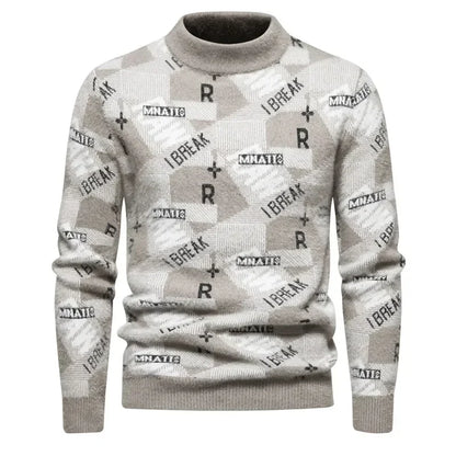 Fake Fur Crew Neck Sweater Men