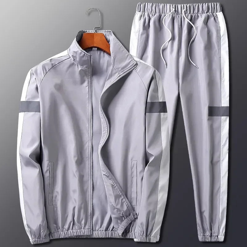 Men's Athletic Zip Jacket and Sweatpant Tracksuit Set