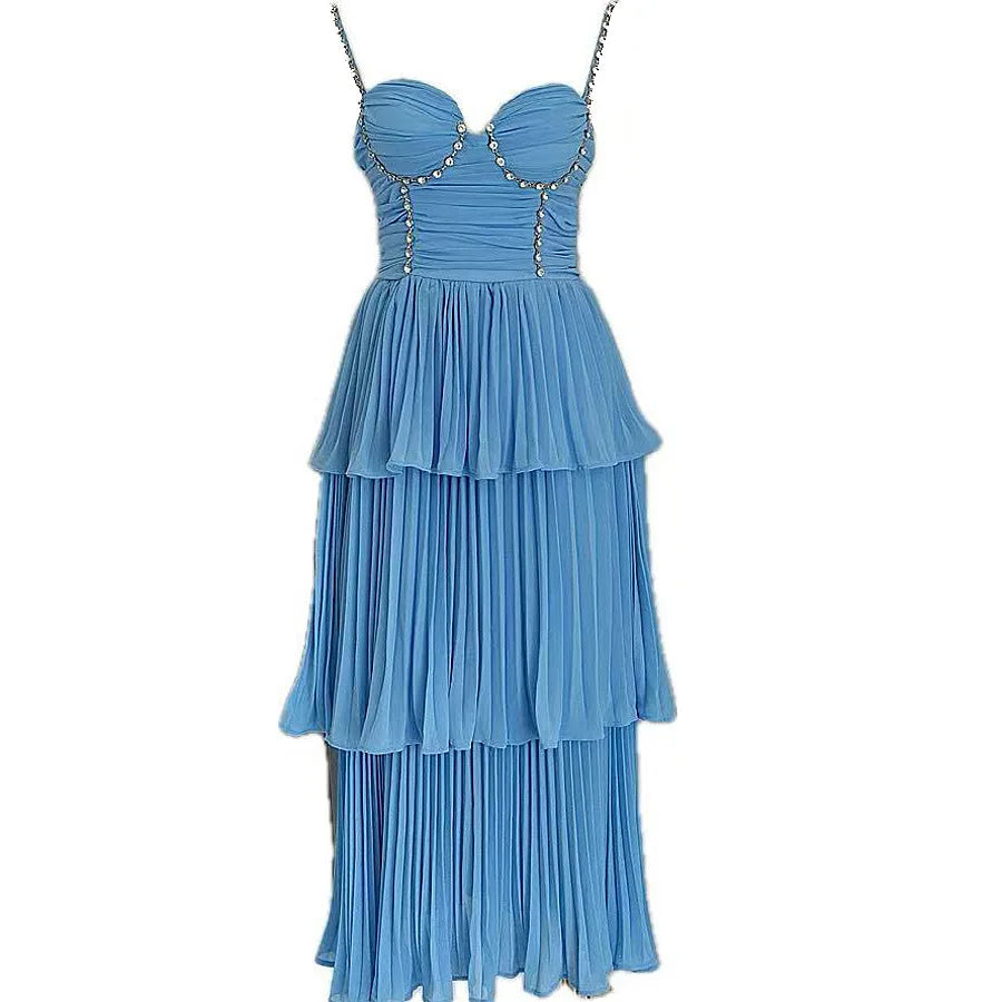 Luxurious V Neck Sleeveless Formal Gown Dress