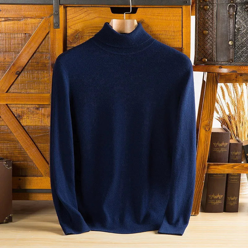 Luxury Soft Cashmere Men's Turtleneck Sweater