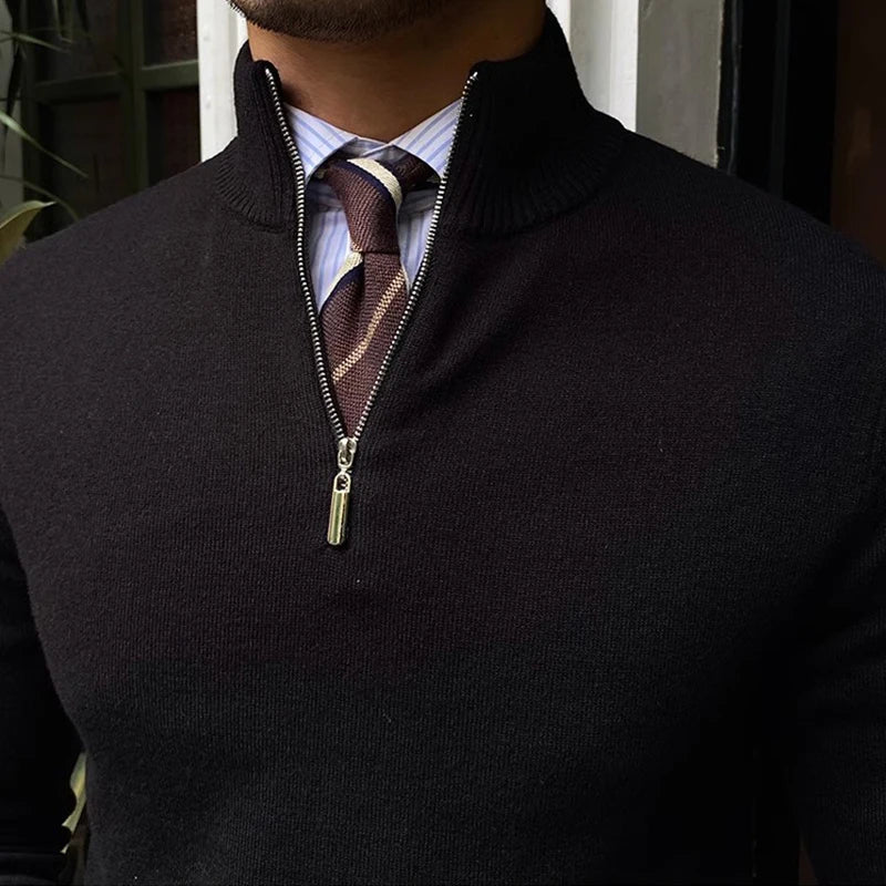 Men’s Refined Quarter Zip Knit Sweater