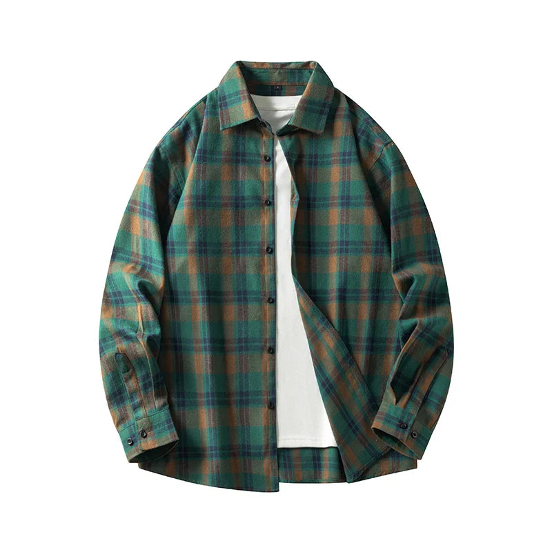 Comfortable Plaid Cotton Shirt - Cozy Long Sleeve Casual Wear