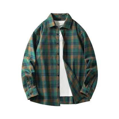 Comfortable Plaid Cotton Shirt - Cozy Long Sleeve Casual Wear