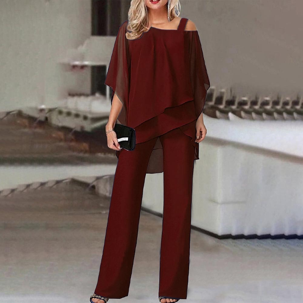 Chic Ladies 2 Piece Cold Shoulder Business Suit