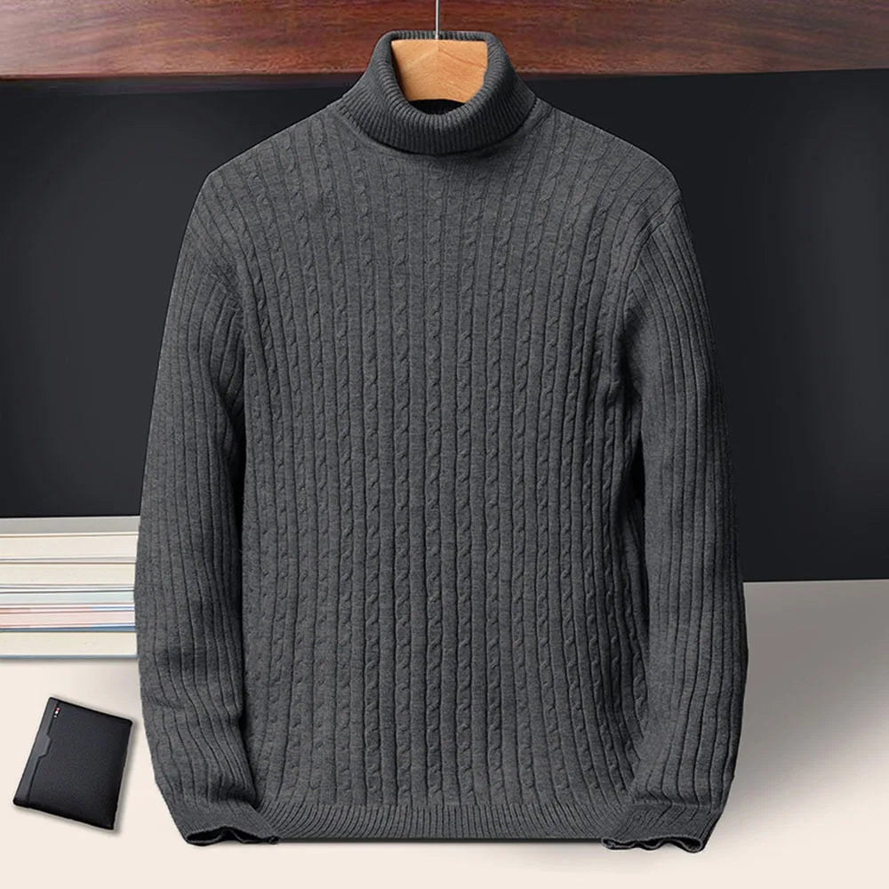 Classic Navy Blue Turtleneck Sweater