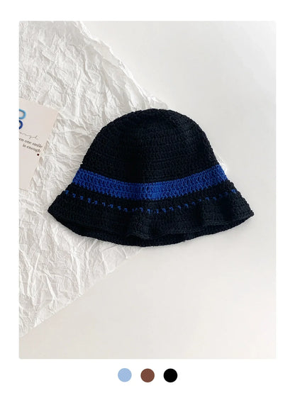 Colorful Striped Knit Fisherman Hat for Women