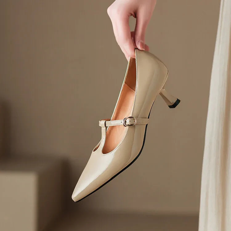 Ileen Genuine Leather Heels