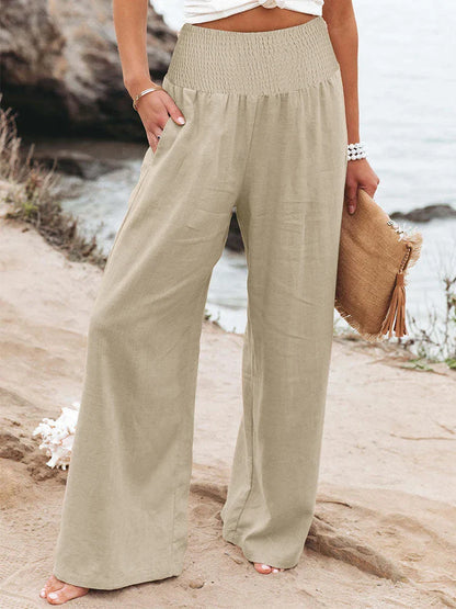 Comfortable High Waist Loose Fit Cotton Pants
