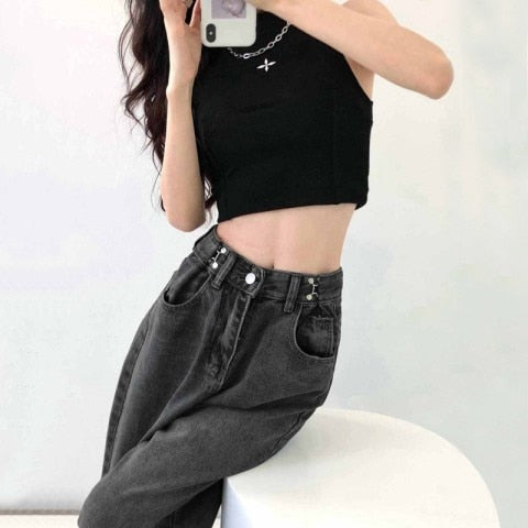 Comfortable High Waisted Wide Leg Jeans for Women