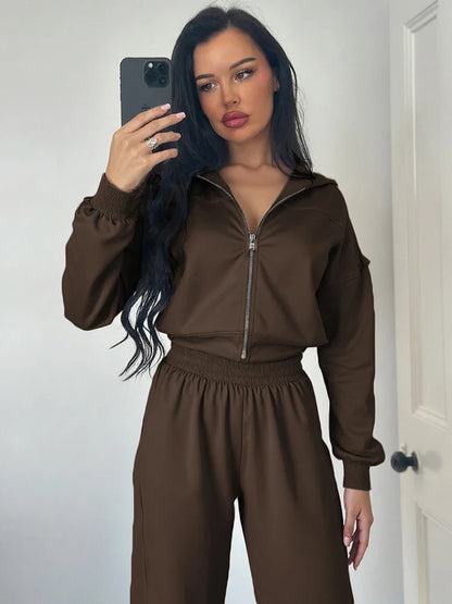 Casual Stripe Hoodie and Jogger Pants Set