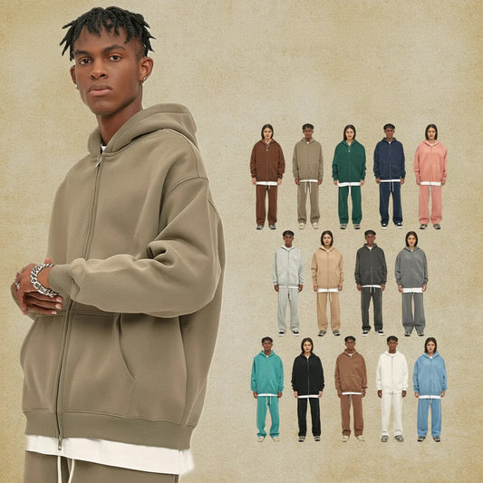 Warm Thick Fleece Zip Up Hooded Cardigan - BritishElegance