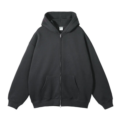 Warm Thick Fleece Zip Up Hooded Cardigan