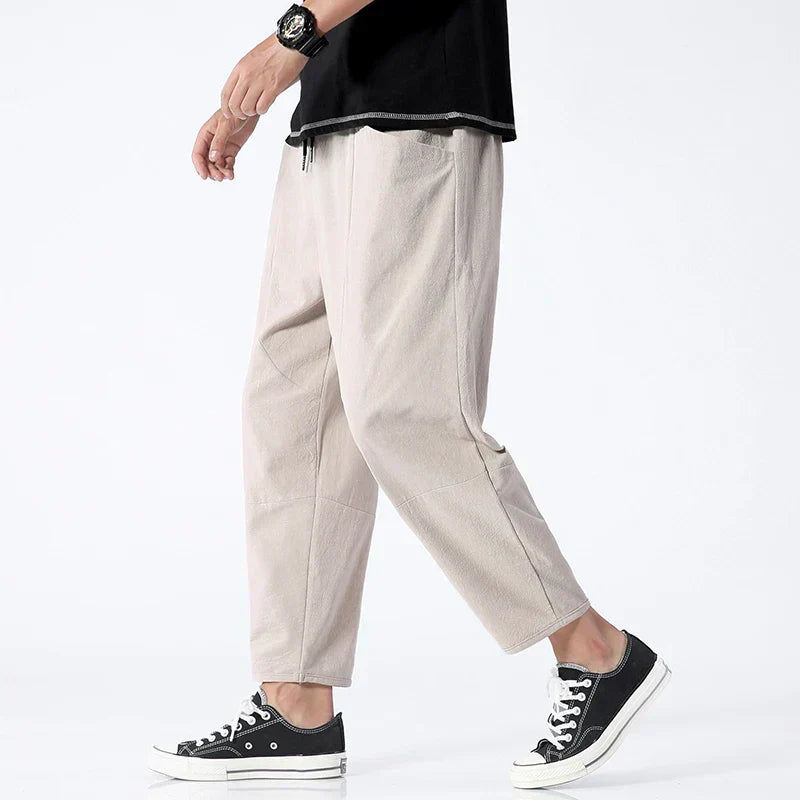 Comfortable Fit Casual Pants with Elastic Waistband