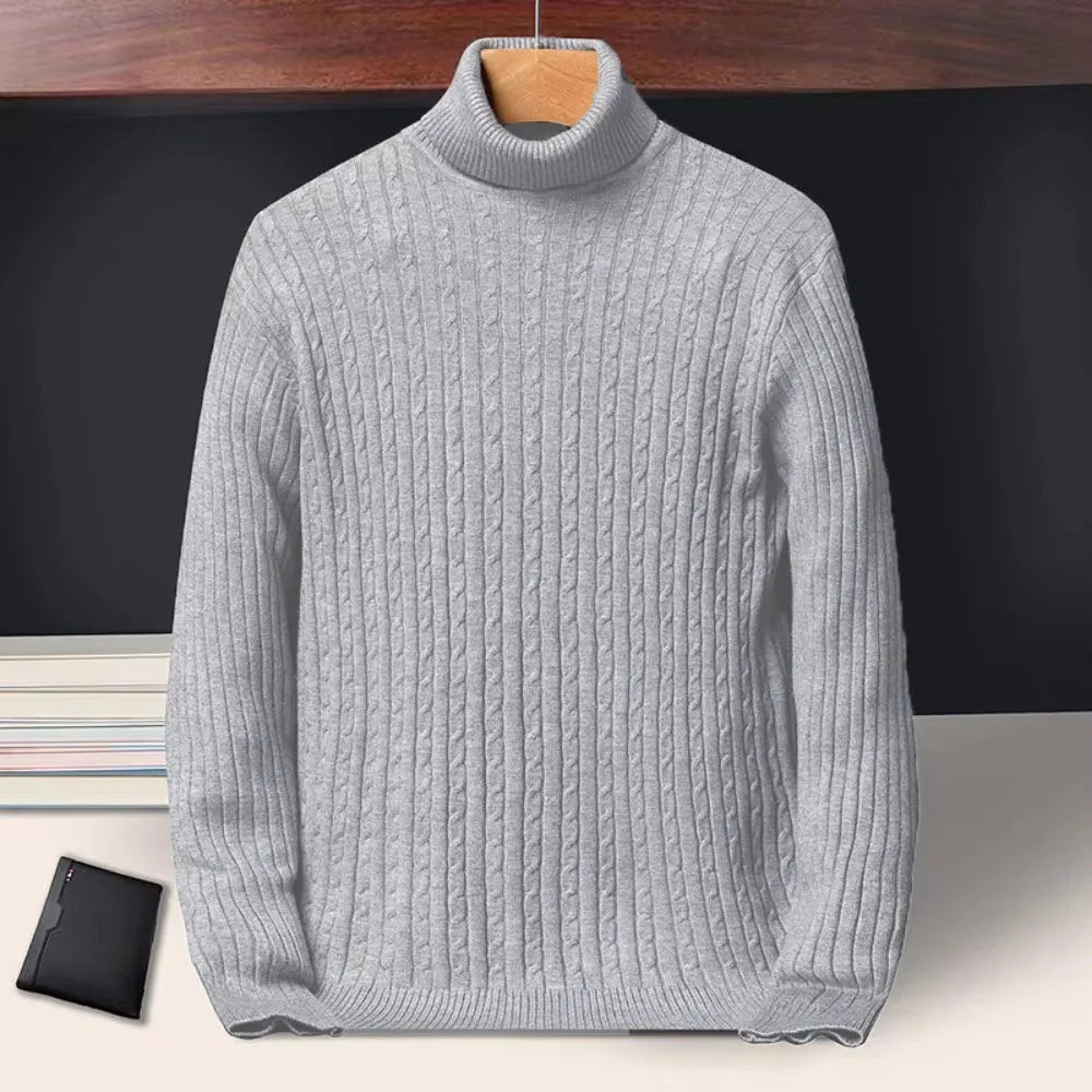 Classic Navy Blue Turtleneck Sweater