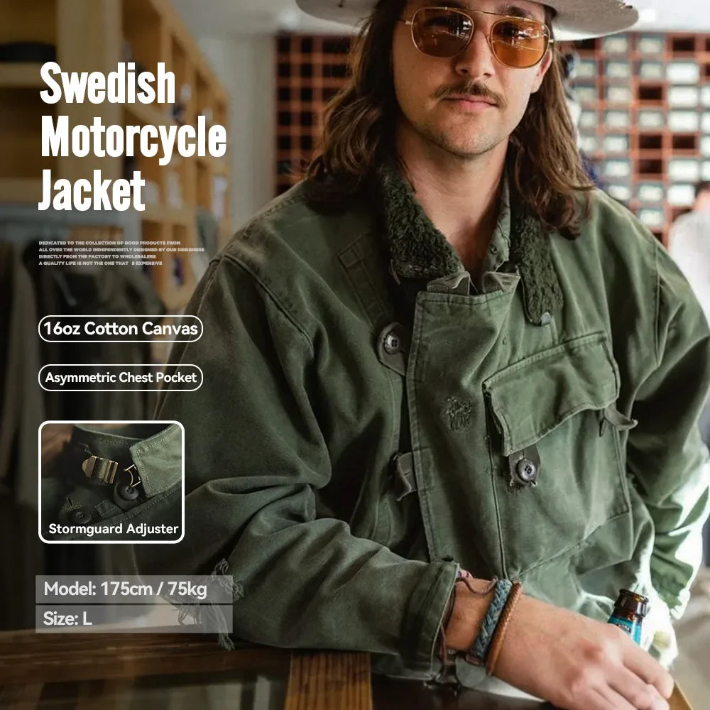 Rugged Water Resistant Biker Jacket Men - BritishElegance