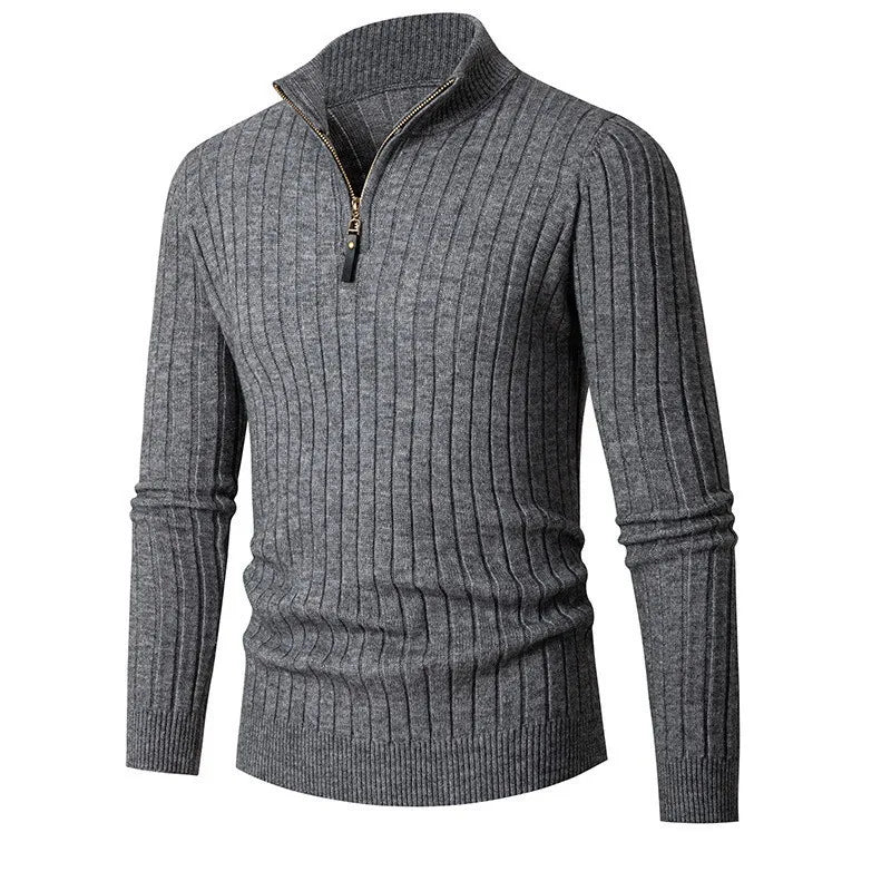 Men's Slim Fit Quarter Zip Knit Sweater