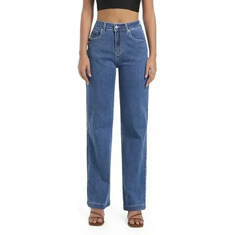Comfortable Fit White Stretchy Straight Jeans