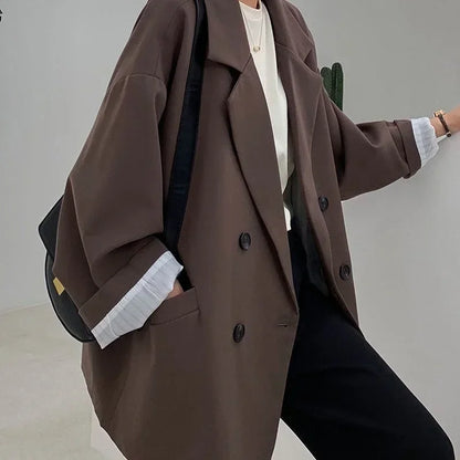 Classic Oversized Open Front Women's Blazer - BritishElegance