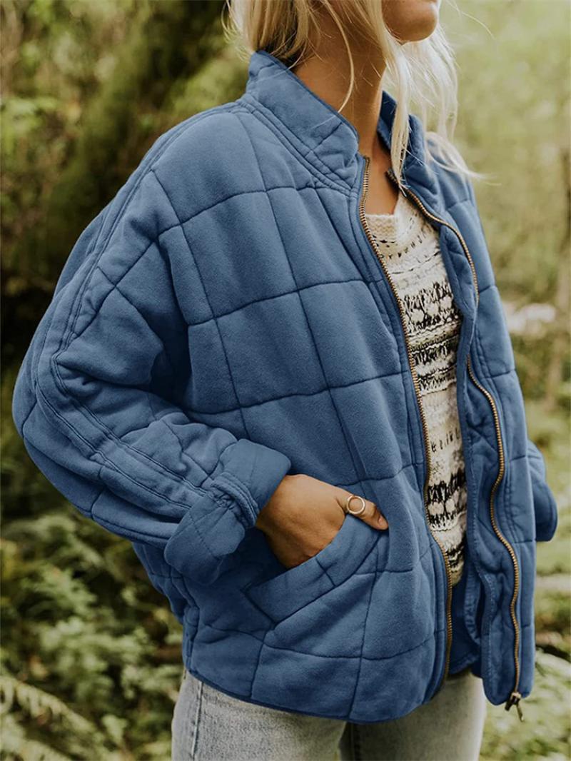 Warm Padded Zip Up Quilted Jacket