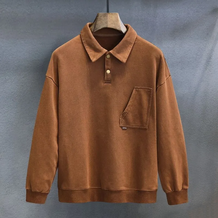 Stylish and comfortable men's long-sleeve polo shirt