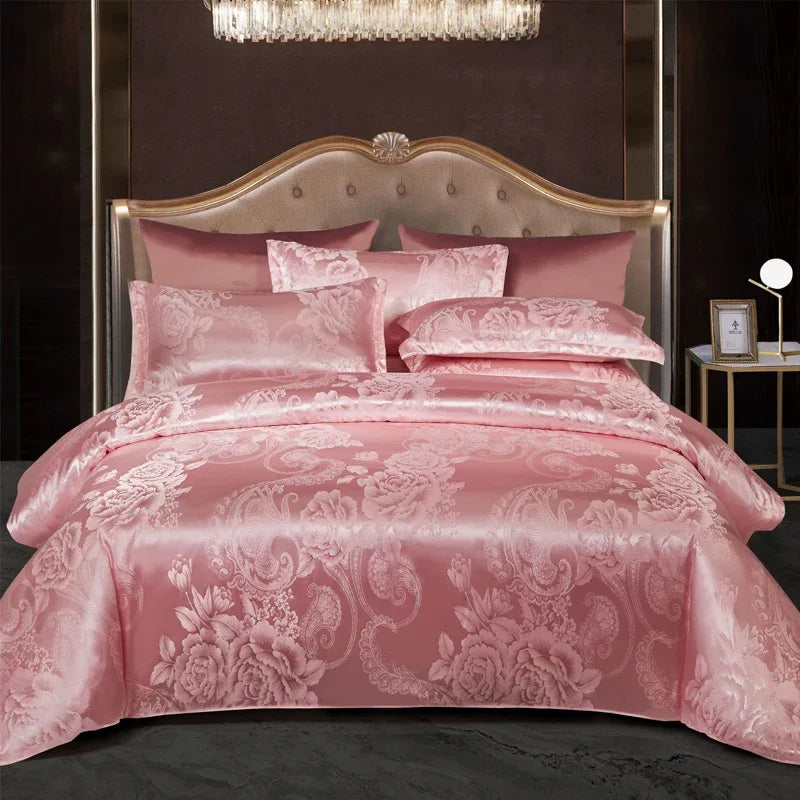 Luxury Soft Gold Blue Bedding Duvet Cover Set