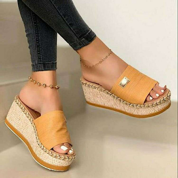 Wedge sandals, Lina - brown