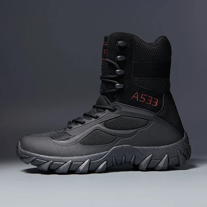 Rugged Mens Leather Work Safety Boots