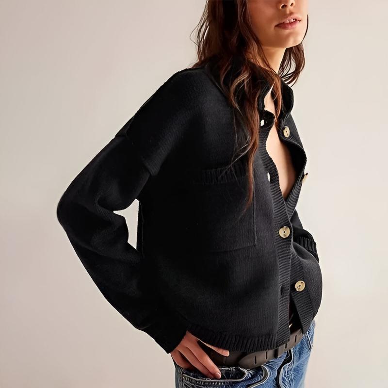 Olivia Relaxed Fit Cardigan | Collared Button Front Cardigan