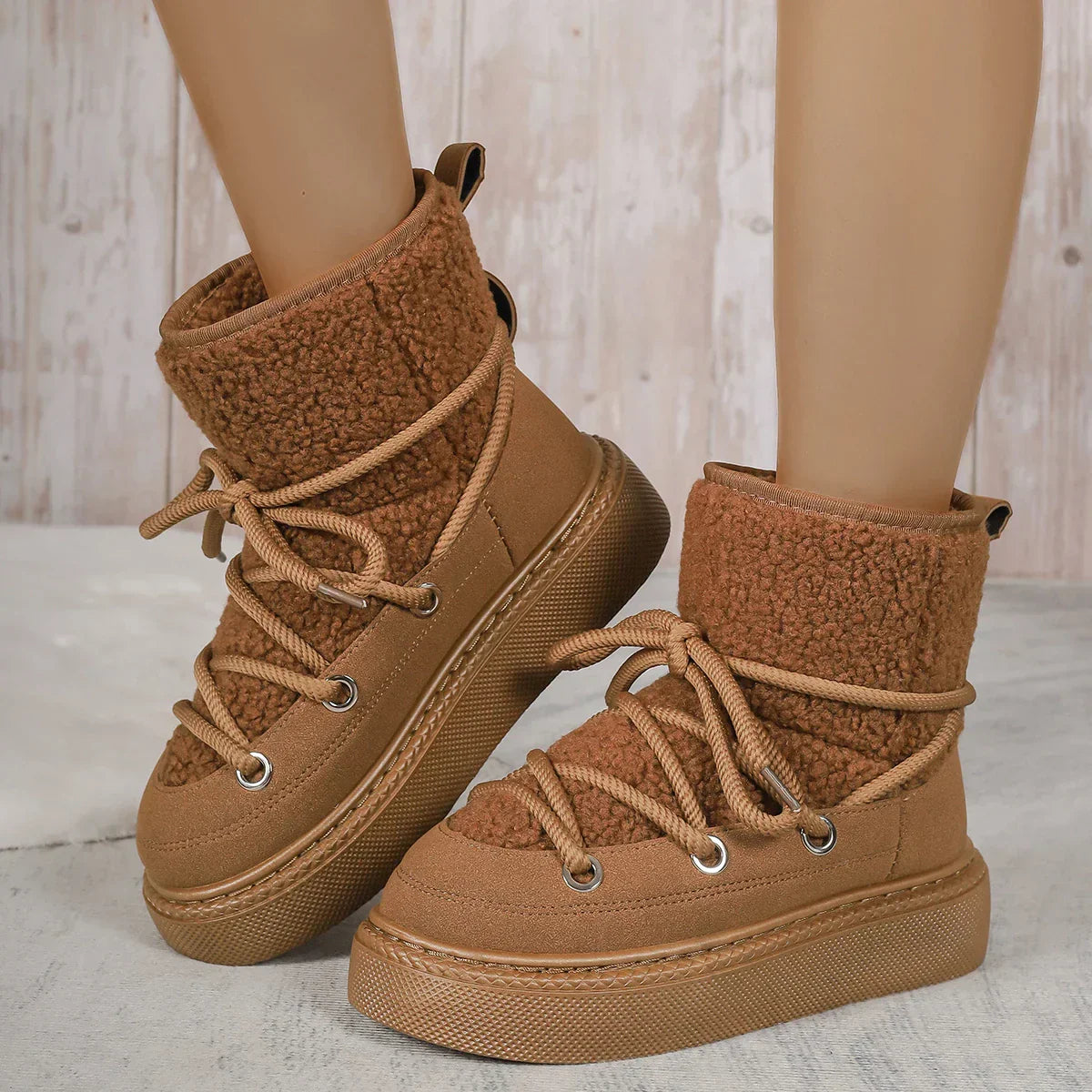 Warm Women's Snow Boots with Laces