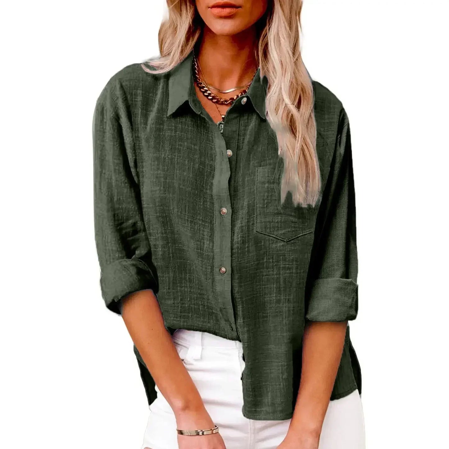 Ladies Classic Casual Linen Shirt
