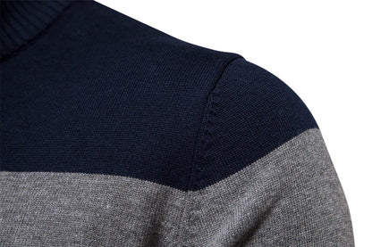 Men’s Color Block Quarter Zip Knit Sweater