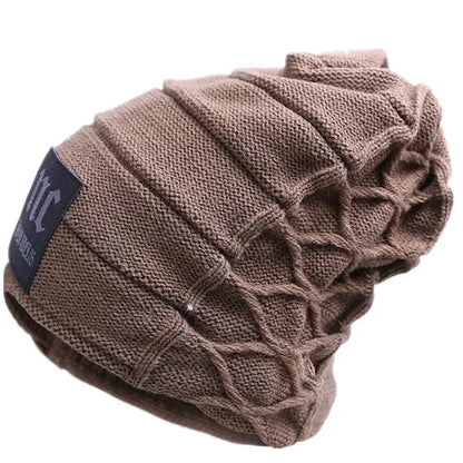 Warm Faux Fur Lined Knit Winter Hat