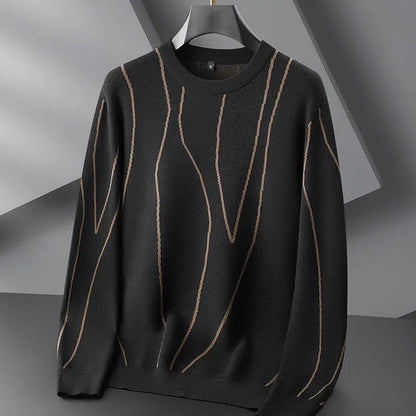 Soft Black Crew Neck Cashmere Sweater for Men - BritishElegance
