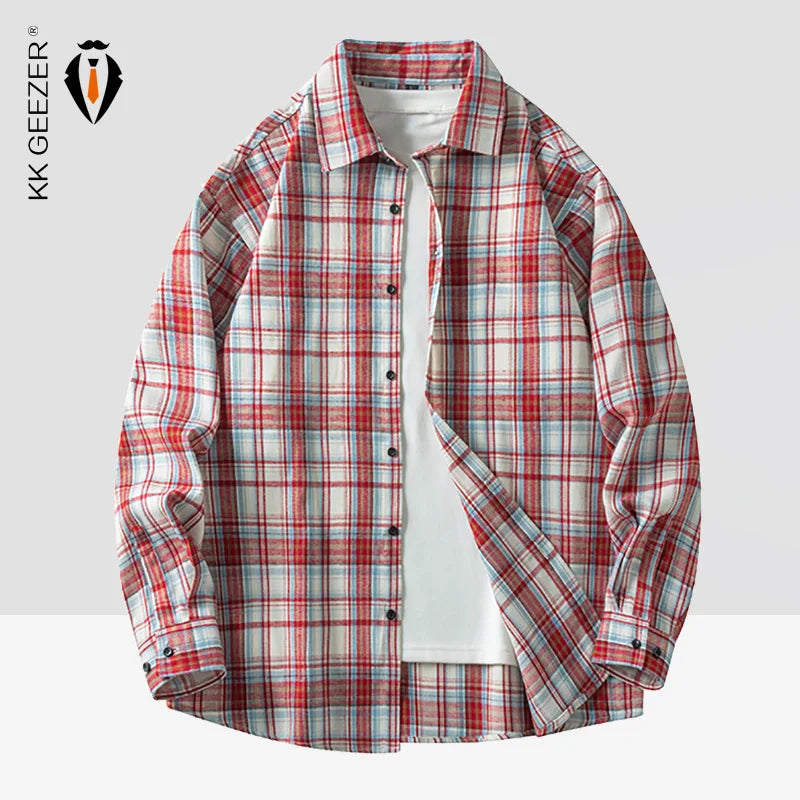 Comfortable Plaid Cotton Shirt - Cozy Long Sleeve Casual Wear - BritishElegance