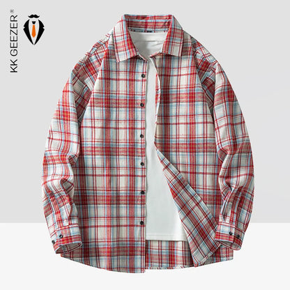 Comfortable Plaid Cotton Shirt - Cozy Long Sleeve Casual Wear - BritishElegance