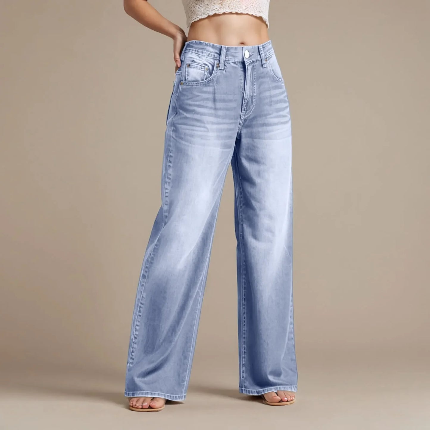 Relaxed Fit Women's Dark Blue Loose Jeans