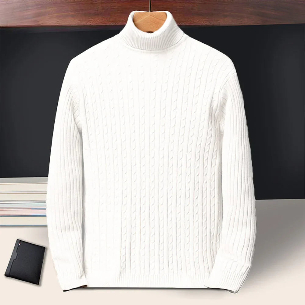 Classic Navy Blue Turtleneck Sweater