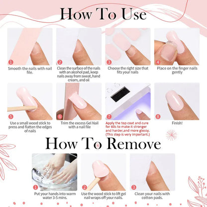 Gel nail sticker set with UV lamp