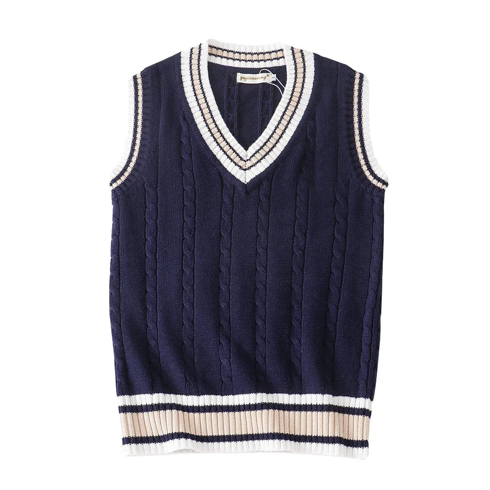Chunky Patterned Open Front Vest