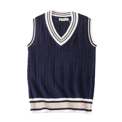 Chunky Patterned Open Front Vest