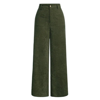 Classic High Waisted Wide Leg Women's Pants with Pockets