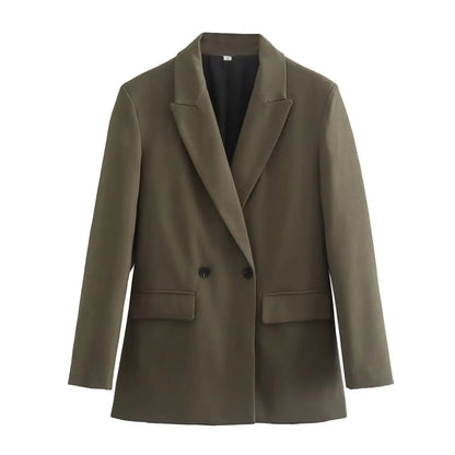 Classic Fit Women's Coat with Pockets and Buttons