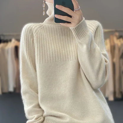 Soft Women's Wool Crew Neck Winter Sweater - BritishElegance