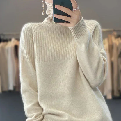 Cozy Women's Soft Wool Turtleneck Sweater - BritishElegance